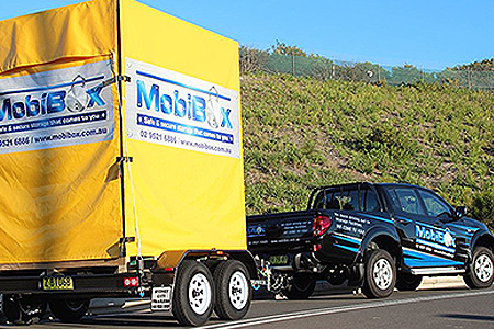 Delivery of your MobiBox on a trailer.